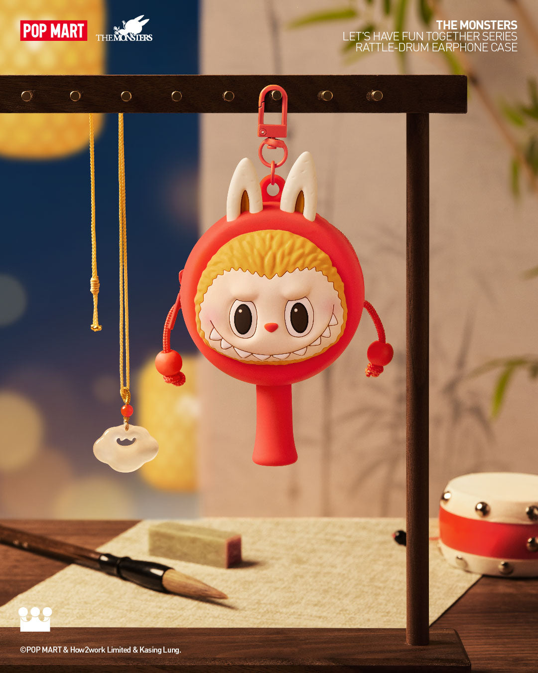 POP MART THE MONSTERS Let's Have Fun Together Series-Rattle-drum Earphone Case