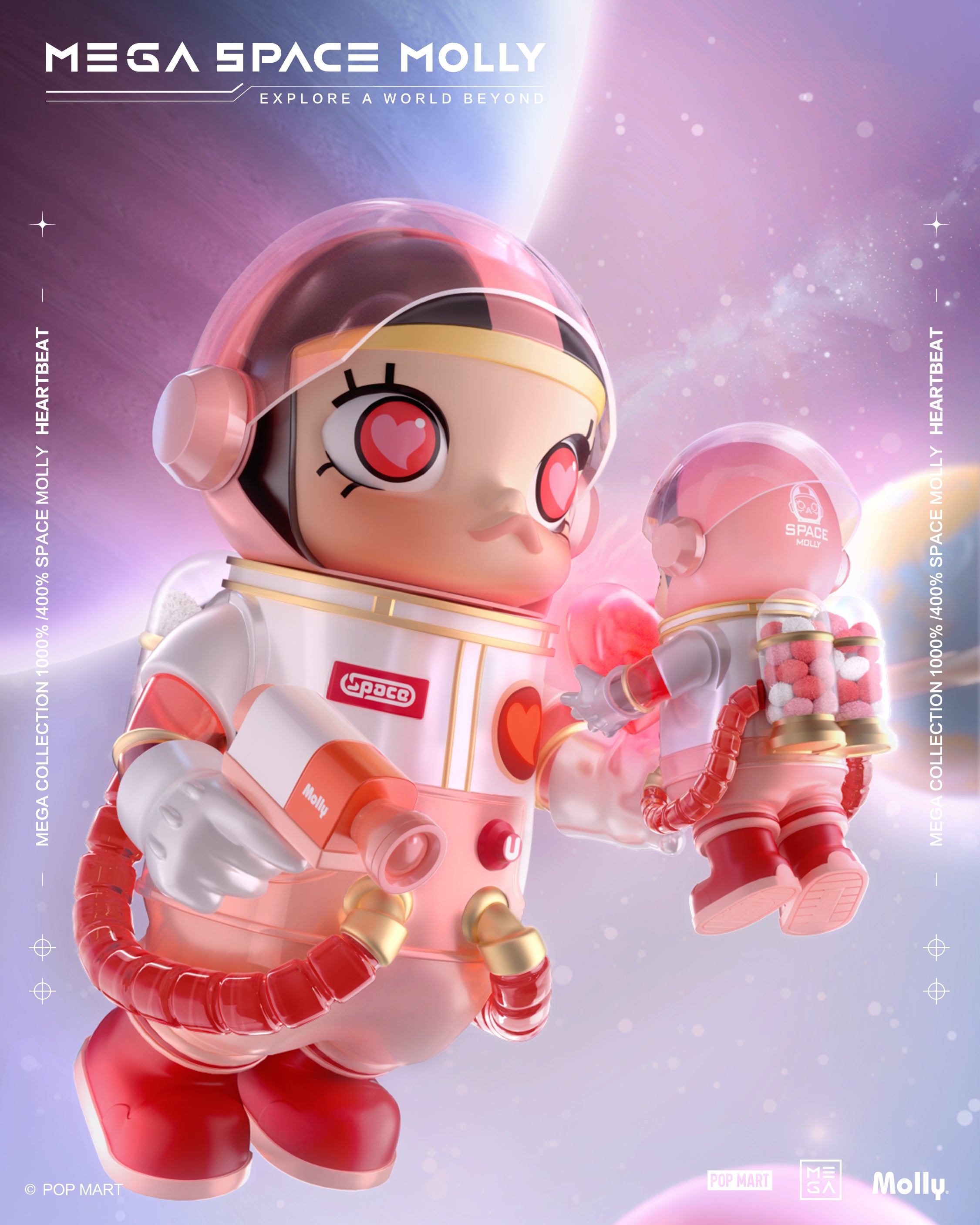 POP MART Mega Collection 1000% Space Molly Heartbeat