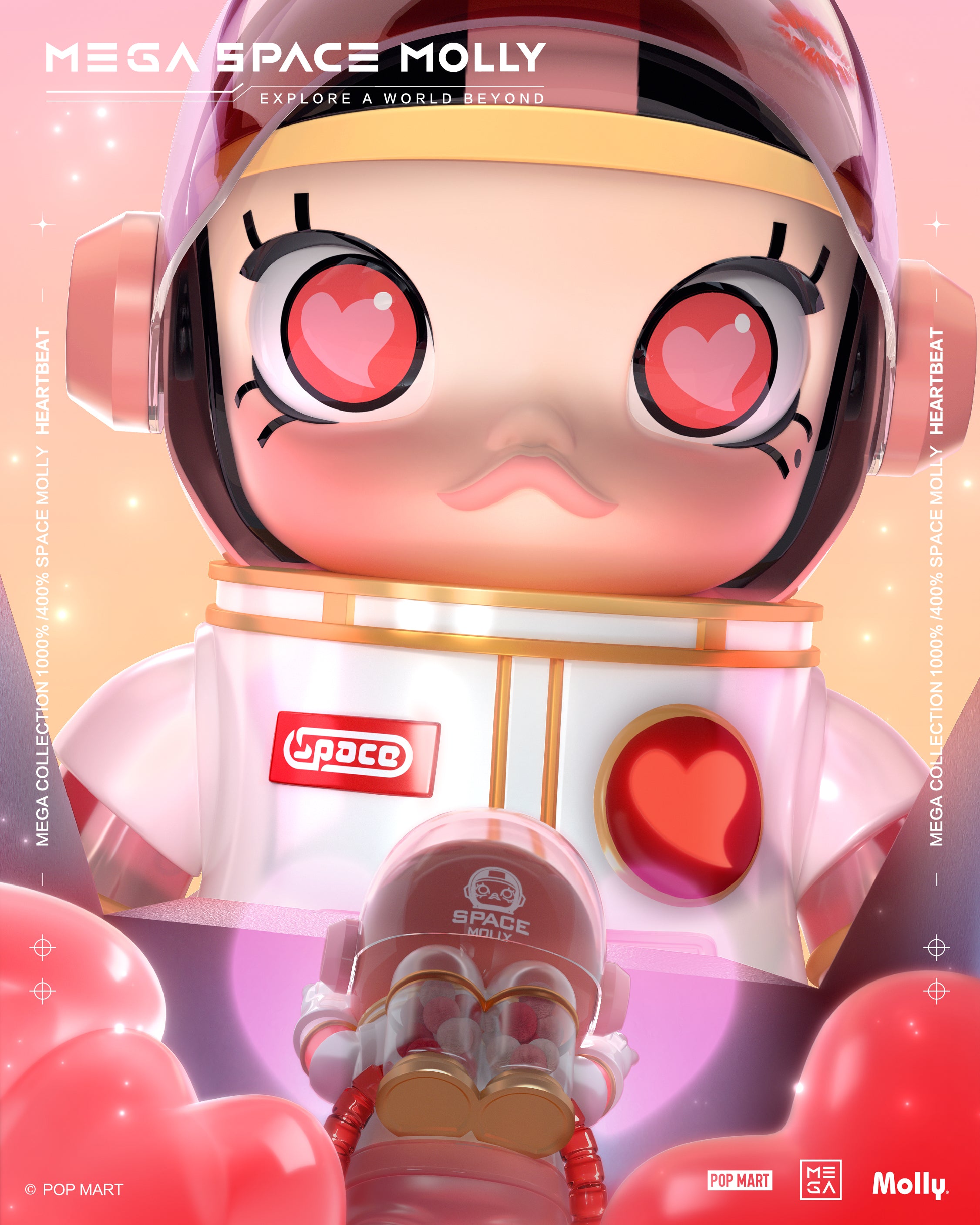 POP MART Mega Collection 1000% Space Molly Heartbeat