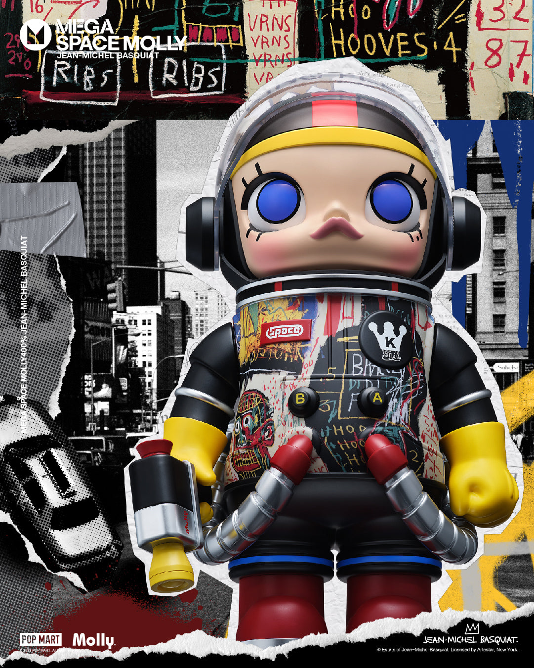 POP MART MEGA SPACE MOLLY 400% Jean-Michel Basquiat