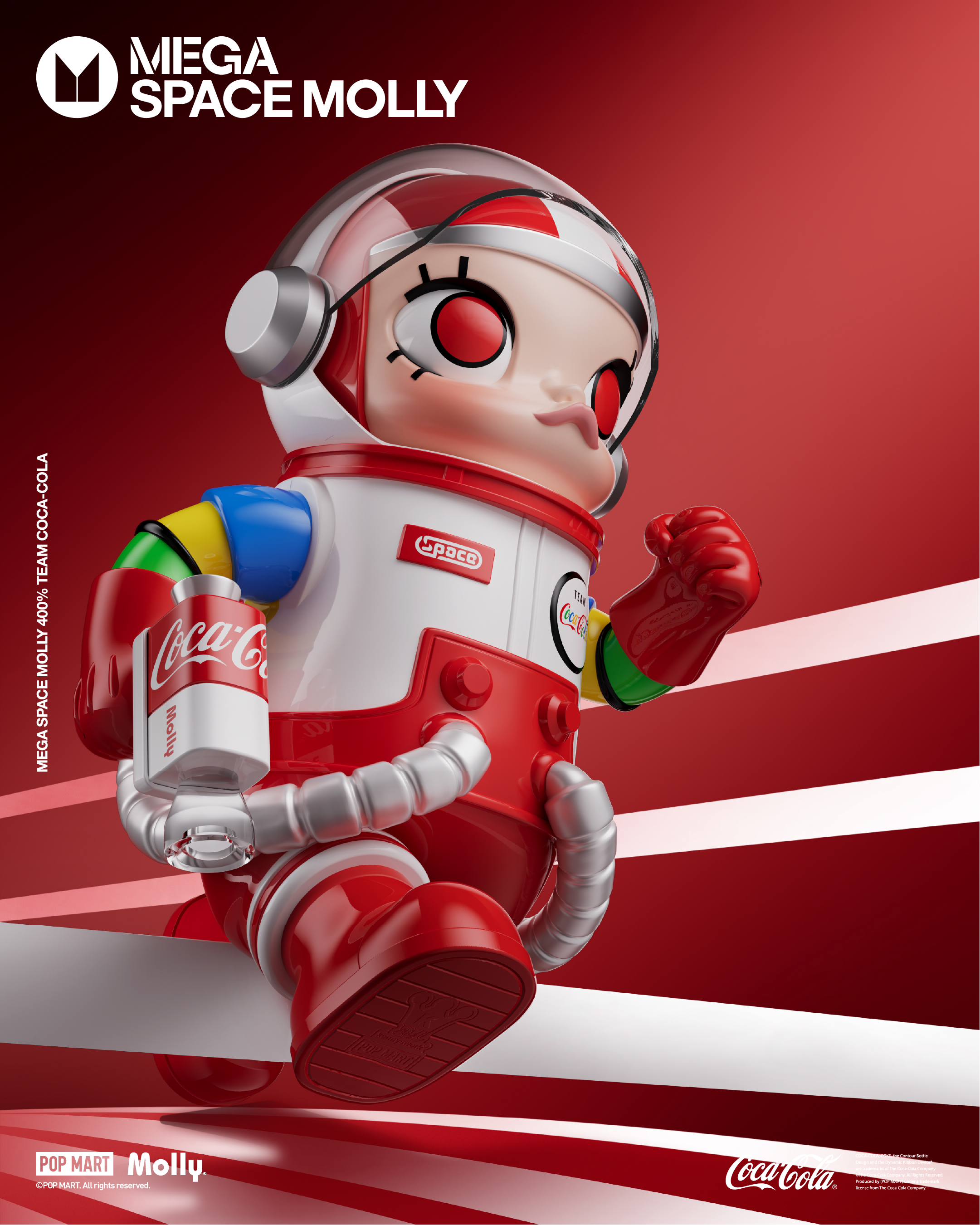 POP MART MEGA SPACE MOLLY 400% TEAM COCA-COLA
