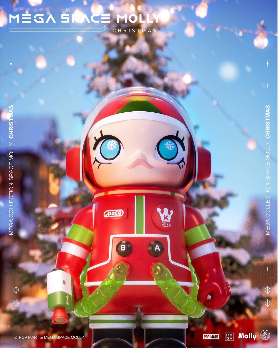 POP MART MEGA Space Molly Christmas 1000%