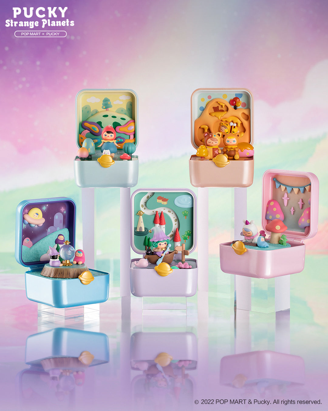 POP MART Pucky Strange Stars Series Scene Set