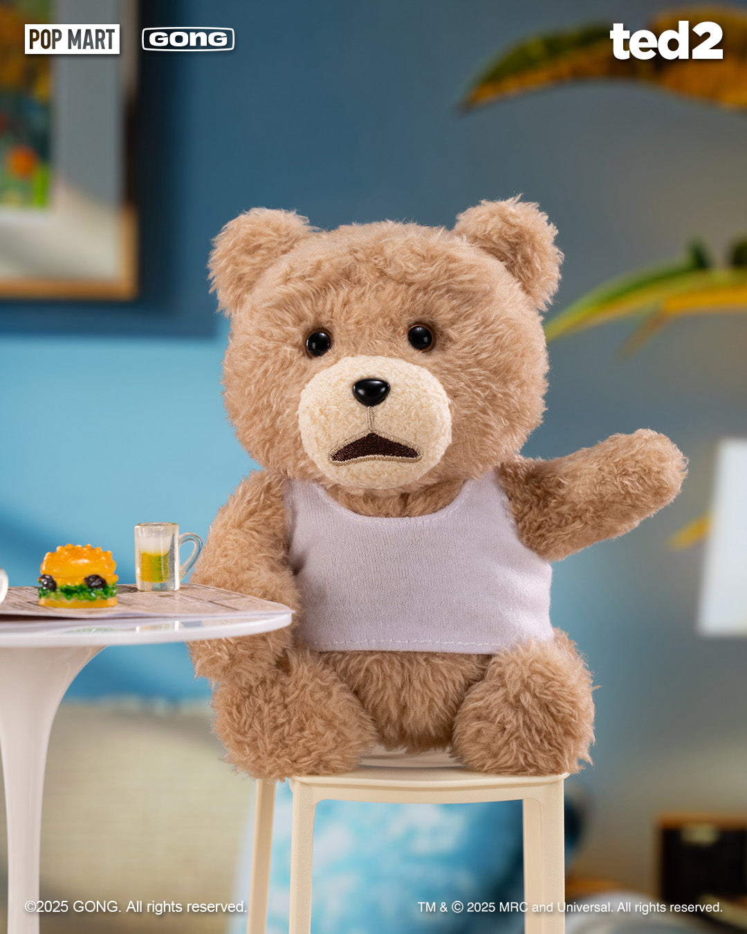 POP MART Ted2 Teddy Bear Action Plush Pendant