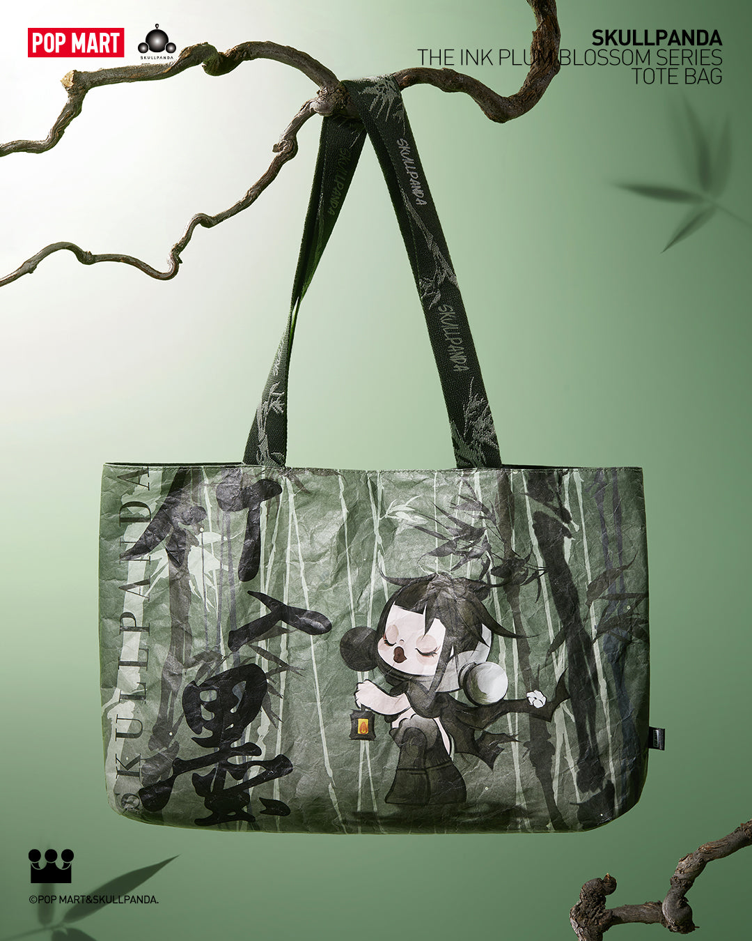POP MART SKULLPANDA The Ink Plum Blossom Series - Tote Bag